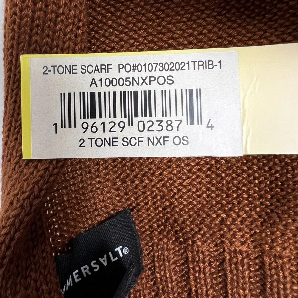 Summersalt 2 Tone Scarf Black Rust‎ Orange Knit One Size